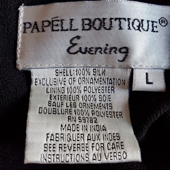 ♥️SOLD♥️Adrianna Papell Evening Wear Silk Bead Blk Blouse - Picture 6 of 13